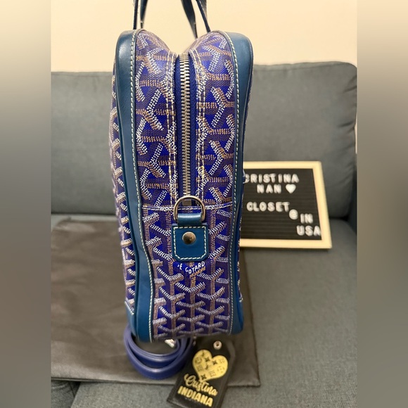 Goyard Blue Ambassade briefcase - Picture 7 of 16